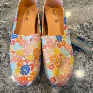 TOMS Floral Canvas Slip-On Shoes